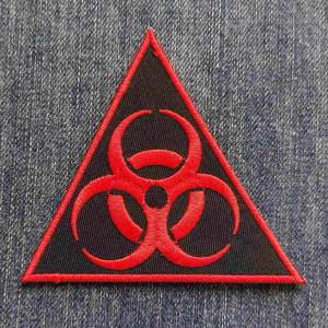 Нашивка Biohazard Symbol Red вишита трикутна