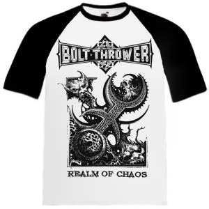 Футболка мужская Bolt Thrower - Realm Of Chaos (бейсбольная бел.-черн.)