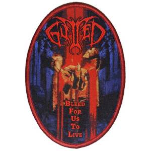 Нашивка Gutted - Bleed For Us To Live Red тканая круглая