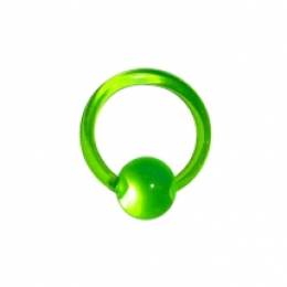 Хард кільце з кулькою зелений прозорий пластик