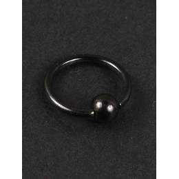 Кільце з кулькою чорне, товщина 1.2 мм