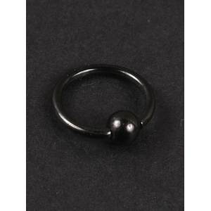 Кольцо с шариком чёрное, толщина 1.2 мм