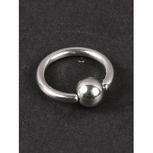 Кольцо с шариком серебристое, толщина 1,6 мм