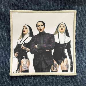 Нашивка Marilyn Manson With Nuns друкована біла кайма