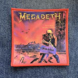 Нашивка Megadeth - Peace Sells... But Who's Buying? друкована червона кайма