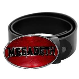 Ремень кожаный Megadeth чёрный
