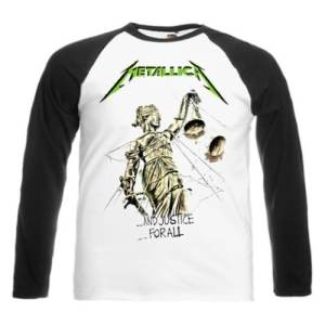 Футболка с длинными рукавами (бейсбольная бел.-черн.) Metallica - And Justice For All