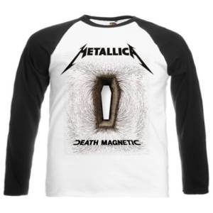 Футболка с длинными рукавами (бейсбольная бел.-черн.) Metallica - Death Magnetic