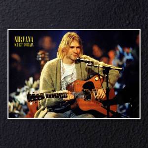 Плакат на баннерной основе Nirvana - Kurt Cobain 1