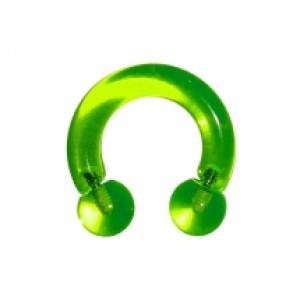 Хард Полукольцо зелёный прозрачный акрил