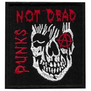 Нашивка Punks Not Dead череп вышитая