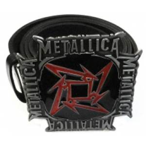 Ремень кожаный Metallica 2 чёрный