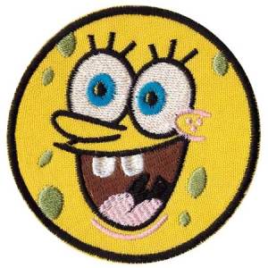 Нашивка Sponge Bob вишита кругла