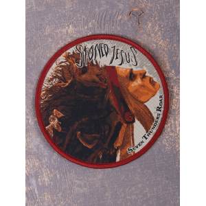 Нашивка Stoned Jesus - Seven Thunders Roar красная тканая круглая