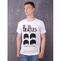Футболка The Beatles - A Hard Day's Night біла