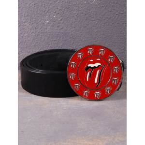 Ремень кожаный The Rolling Stones чёрный