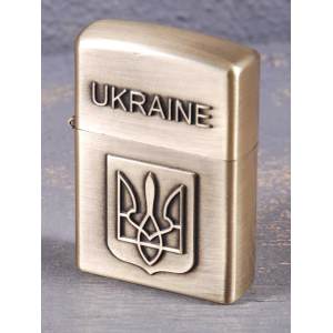 Зажигалка  Ukraine турбо пламя медная 2